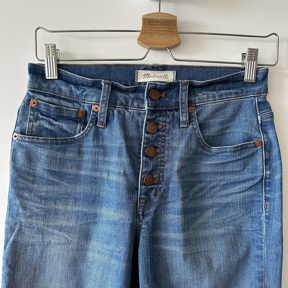 Madewell Bronson Wash Cali Demi Boot Button Front Jeans Women's Size 26 - Picture 2 of 10